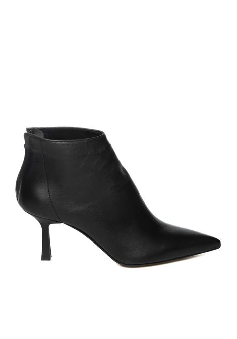 Tronchetto pelle nero GISEL MOIRE | ELISENAPPA-NERO
